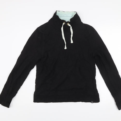 BAM Women Black Size 12 Pullover Sweatshirt with Drawstring Collar