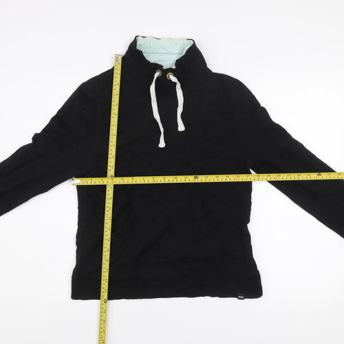 BAM Women Black Size 12 Pullover Sweatshirt with Drawstring Collar