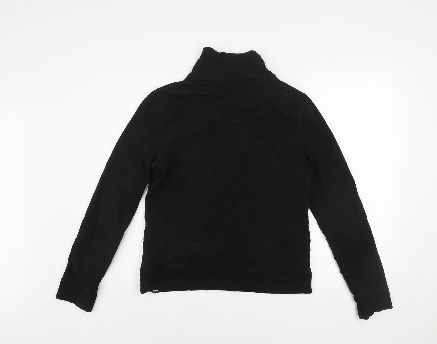 BAM Women Black Size 12 Pullover Sweatshirt with Drawstring Collar