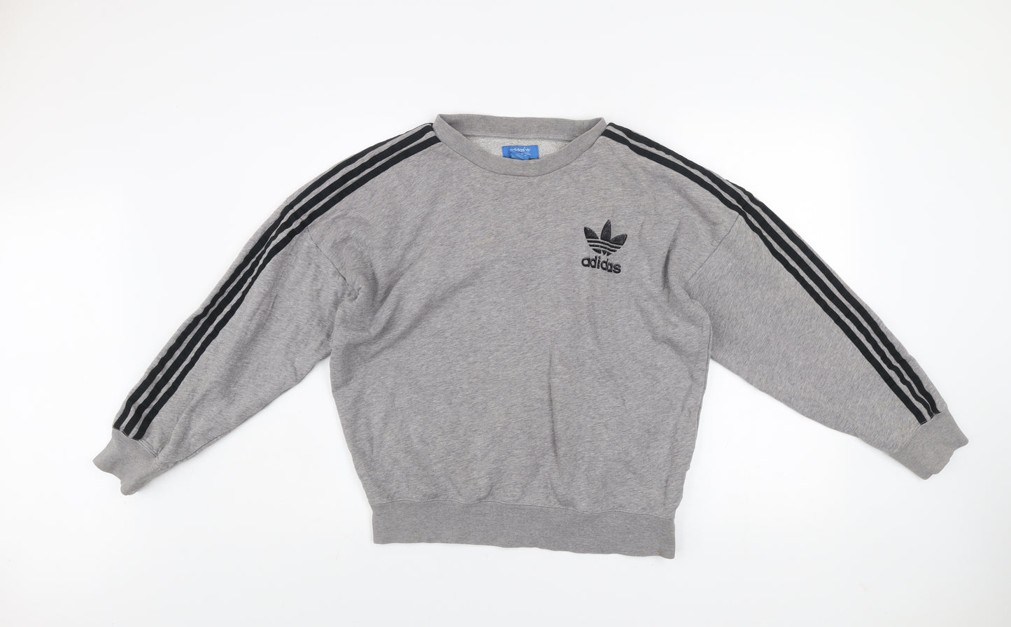 Adidas Men's Grey Pullover Sweatshirt M Vintage Sports Fleece Crew Neck