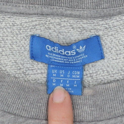 Adidas Men's Grey Pullover Sweatshirt M Vintage Sports Fleece Crew Neck