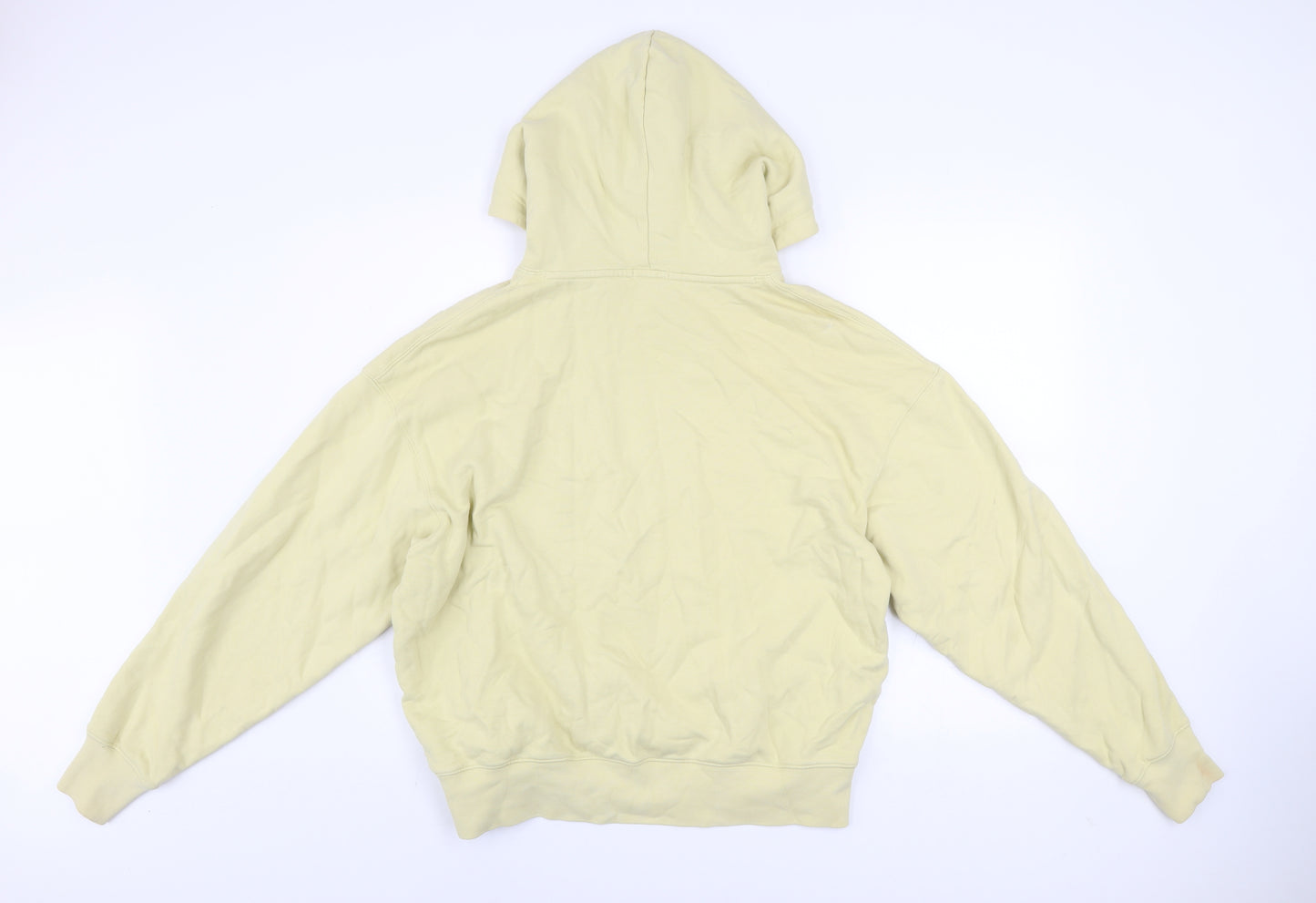 WEWOREWHAT Men's Beige Cotton Pullover Hoodie Size M