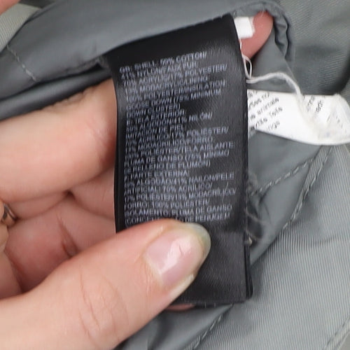 The North Face Women's Grey Parka Coat S Faux Fur Hood Waterproof