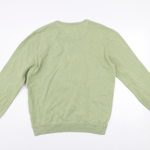 Jack Wills Men's Green Crew Neck Cotton Sweatshirt Size M