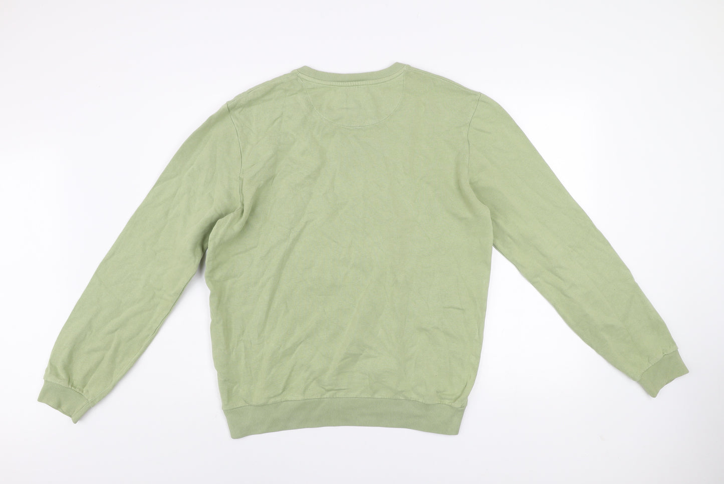 Jack Wills Men's Green Crew Neck Cotton Sweatshirt Size M