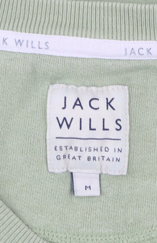 Jack Wills Men's Green Crew Neck Cotton Sweatshirt Size M
