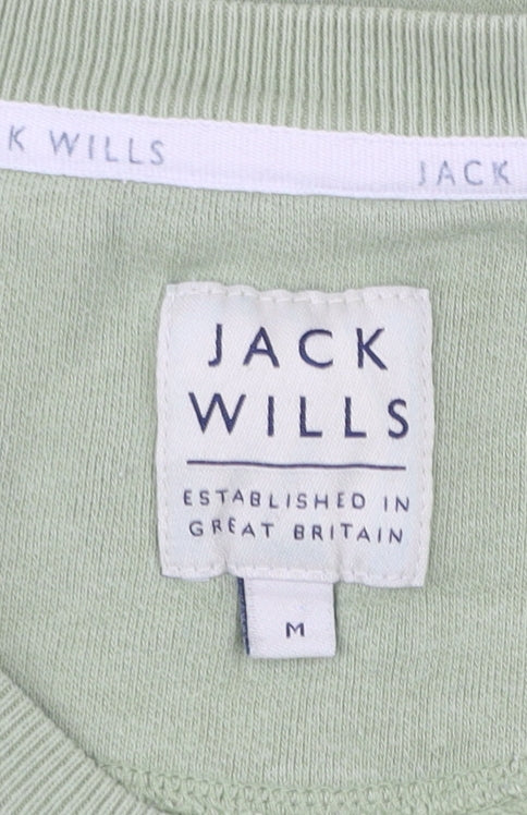 Jack Wills Men's Green Crew Neck Cotton Sweatshirt Size M