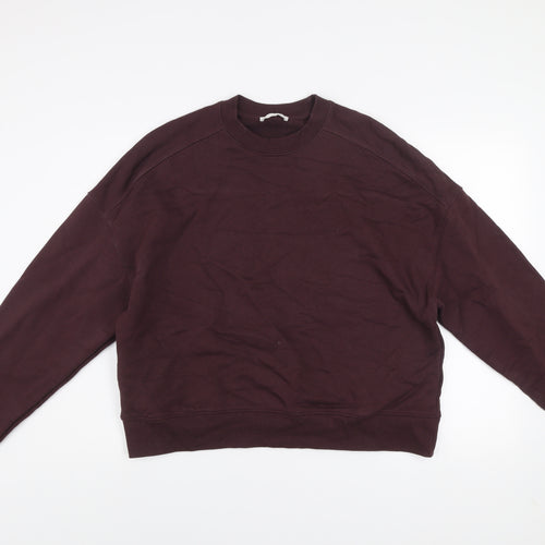 Zara Men Brown Cotton Crew Neck Pullover Sweatshirt Size S