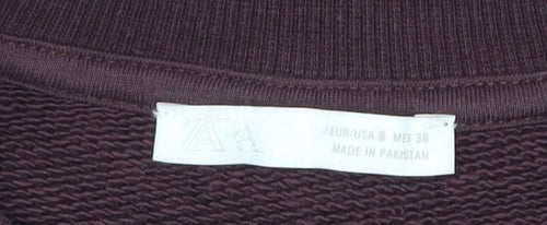 Zara Men Brown Cotton Crew Neck Pullover Sweatshirt Size S