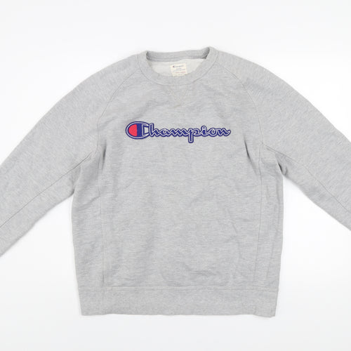 Champion Men's Grey Crew Neck Pullover Sweatshirt Size L