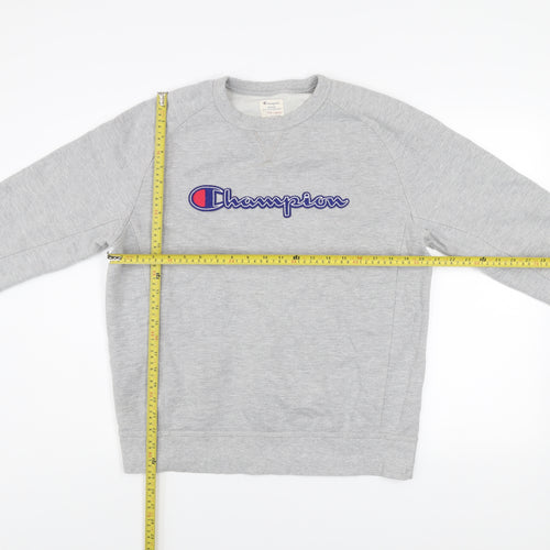 Champion Men's Grey Crew Neck Pullover Sweatshirt Size L