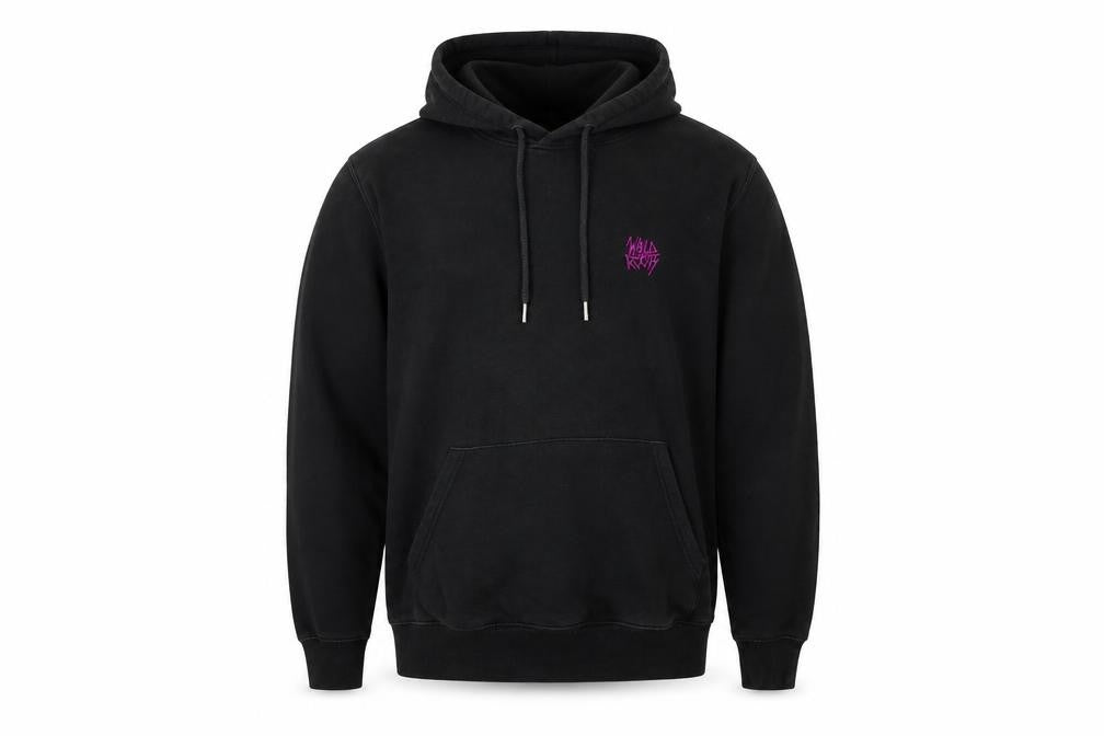 Front view of Banana Industries Men’s Black Pullover Hoodie Small Organic Cotton