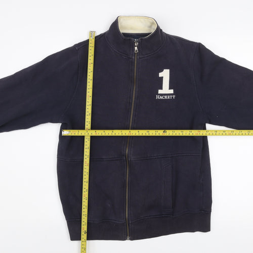 Hackett Boys Blue 15-16 Years Cotton Zip Track Jacket with Logo