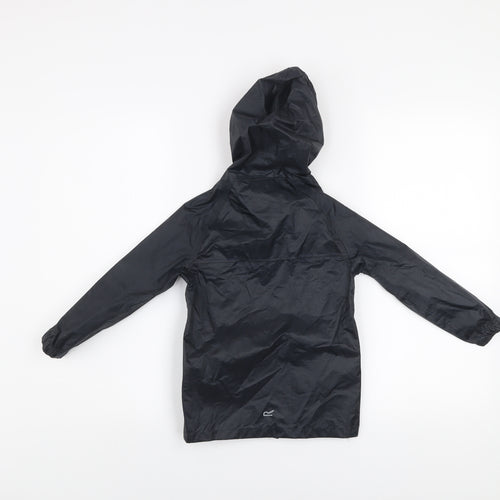 Regatta Boys Black Waterproof Hooded Rain Coat Jacket 2 Years