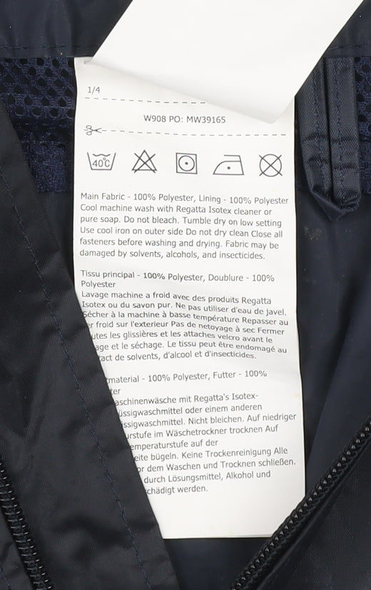 Regatta Boys Black Waterproof Hooded Rain Coat Jacket 2 Years