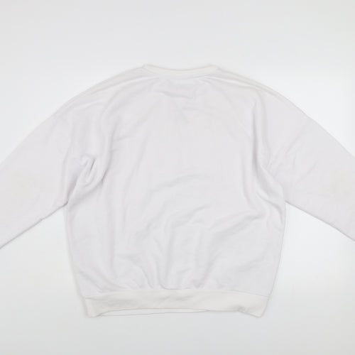 Disney Women White Mickey Mouse Graphic Pullover Sweatshirt Size S