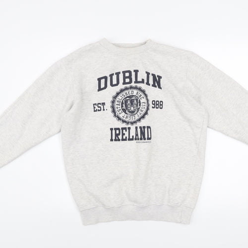 Irish Connexxion Men's Grey Dublin Ireland Logo Pullover Sweatshirt Size S