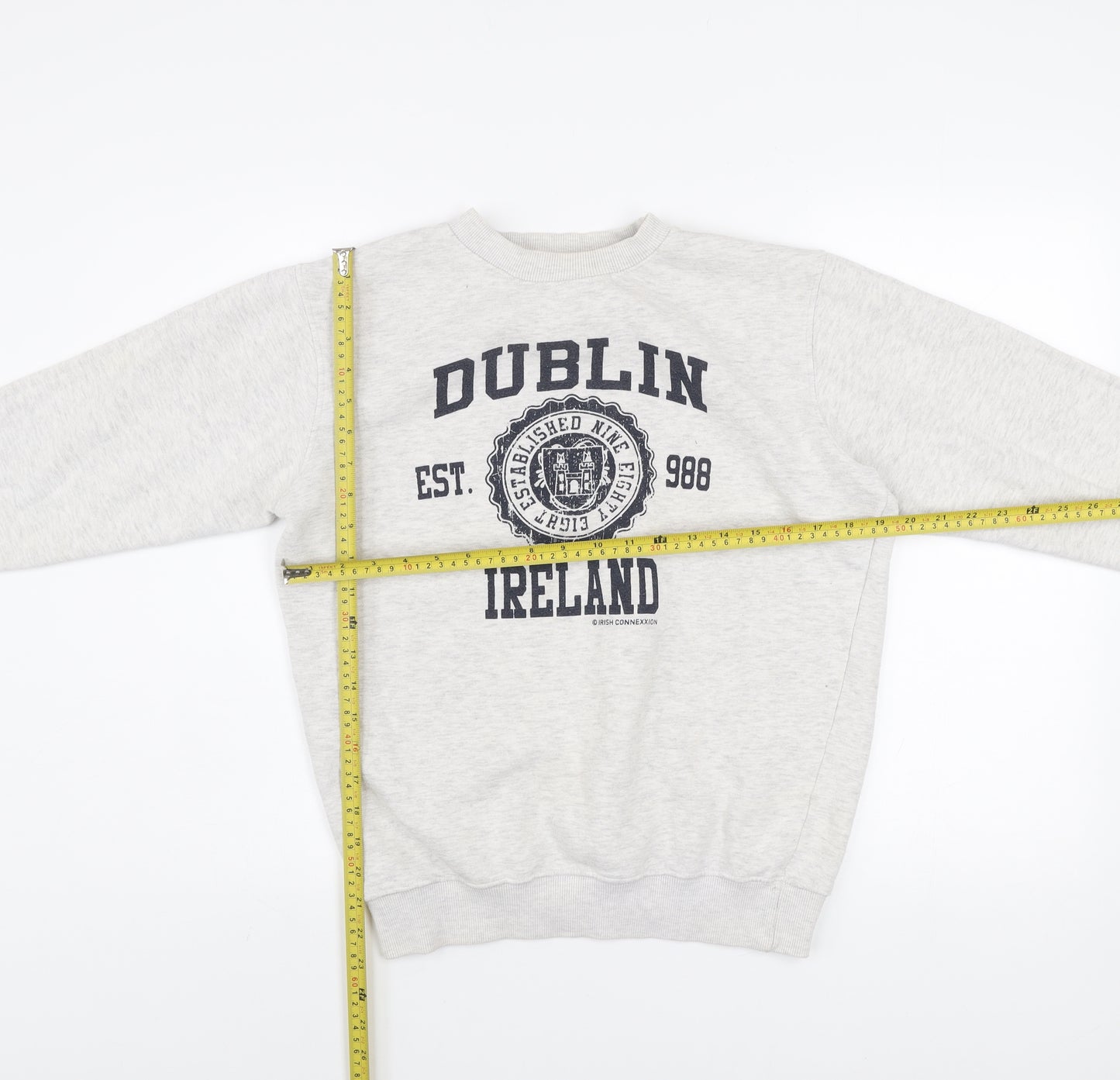 Irish Connexxion Men's Grey Dublin Ireland Logo Pullover Sweatshirt Size S