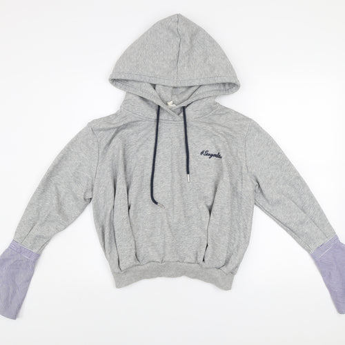 Evidnt Los Angeles Women's Grey Pullover Hoodie XS Flared Sleeve Cotton