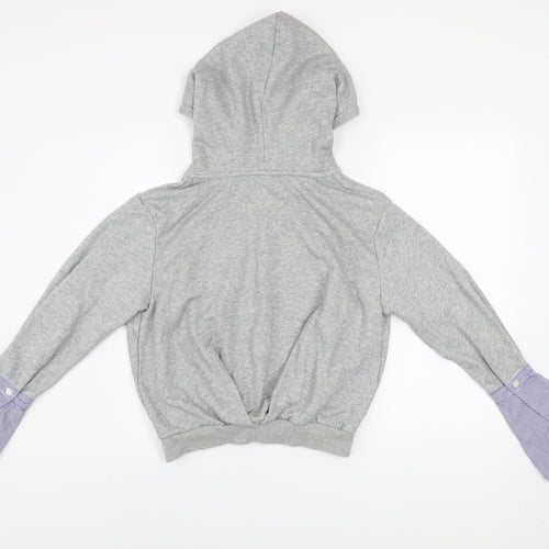 Evidnt Los Angeles Women's Grey Pullover Hoodie XS Flared Sleeve Cotton
