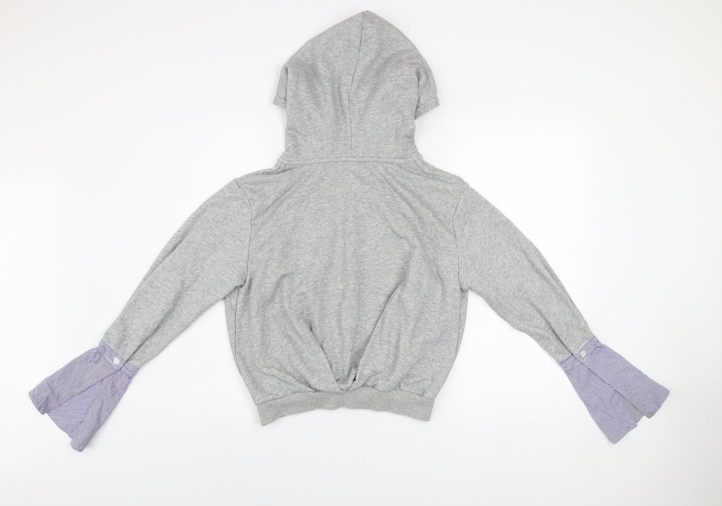 Evidnt Los Angeles Women's Grey Pullover Hoodie XS Flared Sleeve Cotton
