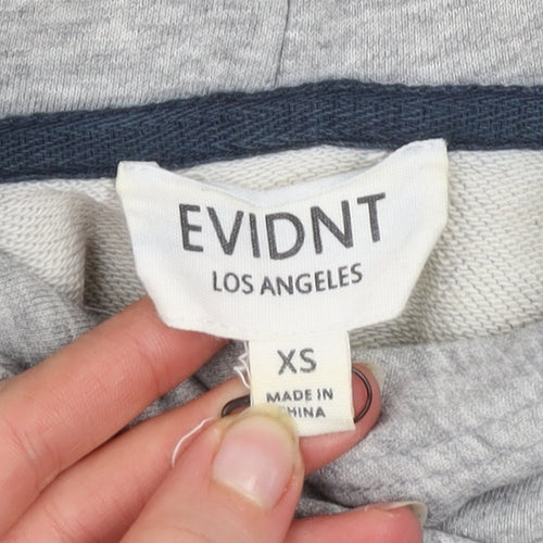 Evidnt Los Angeles Women's Grey Pullover Hoodie XS Flared Sleeve Cotton