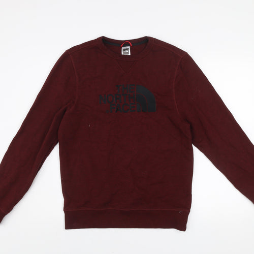The North Face Men's Brown Logo Crew Neck Pullover Sweatshirt Size S