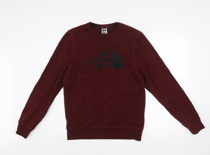 The North Face Men's Brown Logo Crew Neck Pullover Sweatshirt Size S