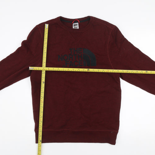 The North Face Men's Brown Logo Crew Neck Pullover Sweatshirt Size S