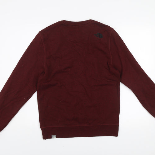 The North Face Men's Brown Logo Crew Neck Pullover Sweatshirt Size S