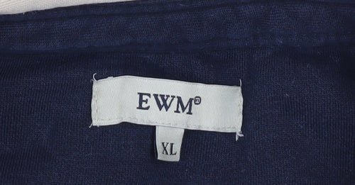 EWM Men's Beige XL Henley Sweatshirt Classic Cotton Mix