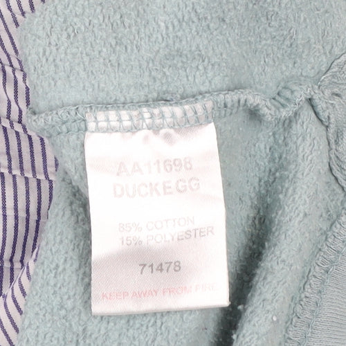 Cotton Traders Women Duck Egg Blue 1/4 Zip Pullover Sweatshirt Size 16