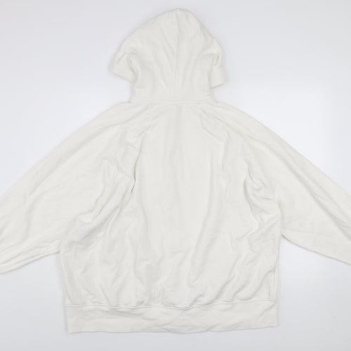 DIVIDED Mens White L Basic Full Zip Hooded Cotton Blend Active Jacket