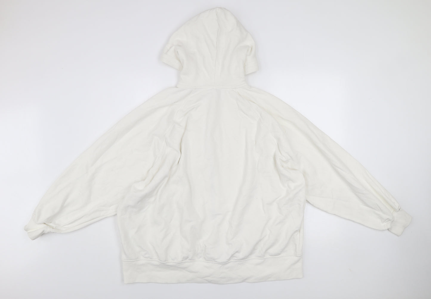 DIVIDED Mens White L Basic Full Zip Hooded Cotton Blend Active Jacket