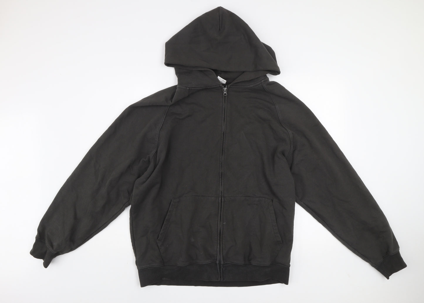 idlt Men's Black L Full Zip Hooded Basic Jacket