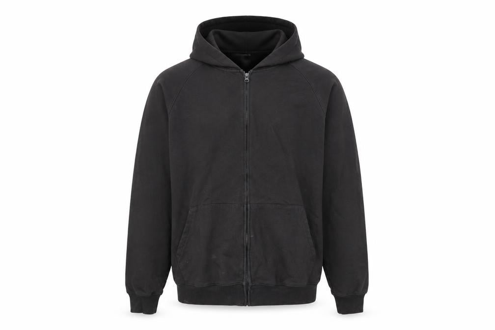 Front view of idlt Men's Black L Full Zip Hooded Basic Jacket