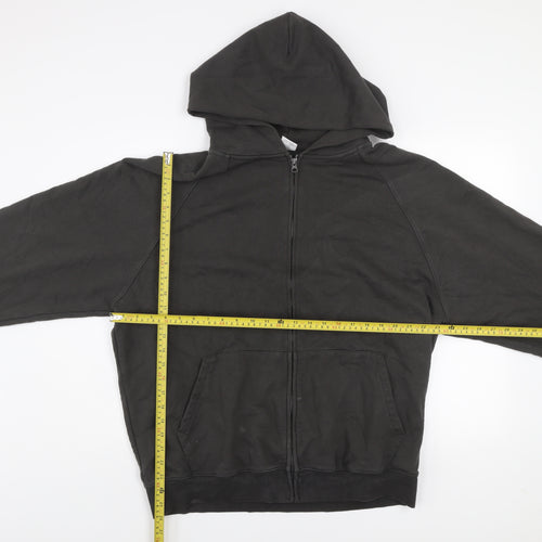 idlt Men's Black L Full Zip Hooded Basic Jacket