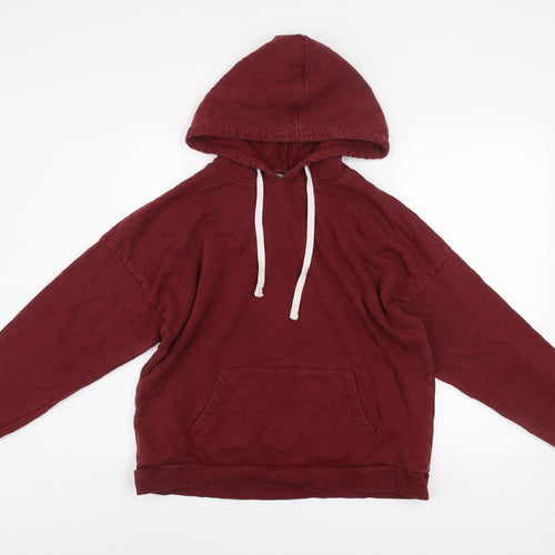 ASOS Women Burgundy Pullover Hoodie Size 8 Cotton Casual