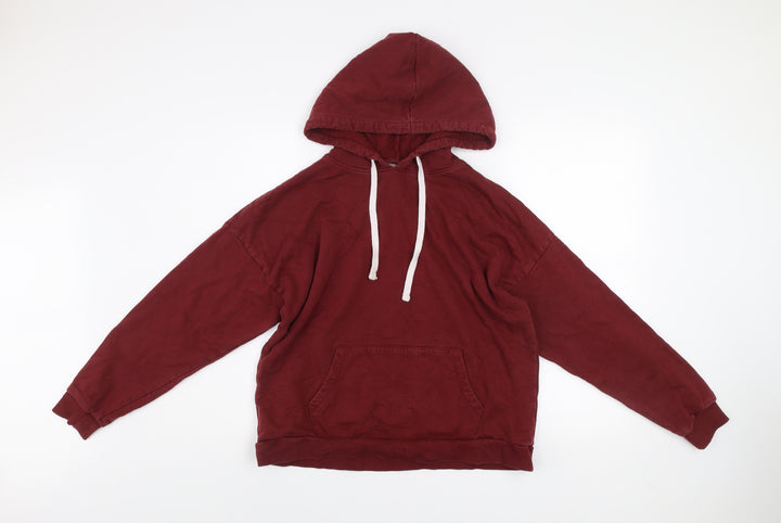ASOS Women Burgundy Pullover Hoodie Size 8 Cotton Casual