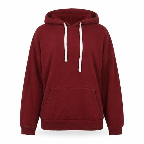 ASOS Women Burgundy Pullover Hoodie Size 8 Cotton Casual