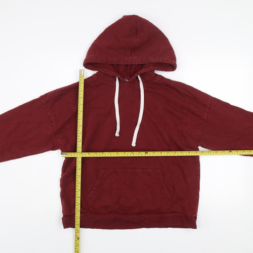 ASOS Women Burgundy Pullover Hoodie Size 8 Cotton Casual