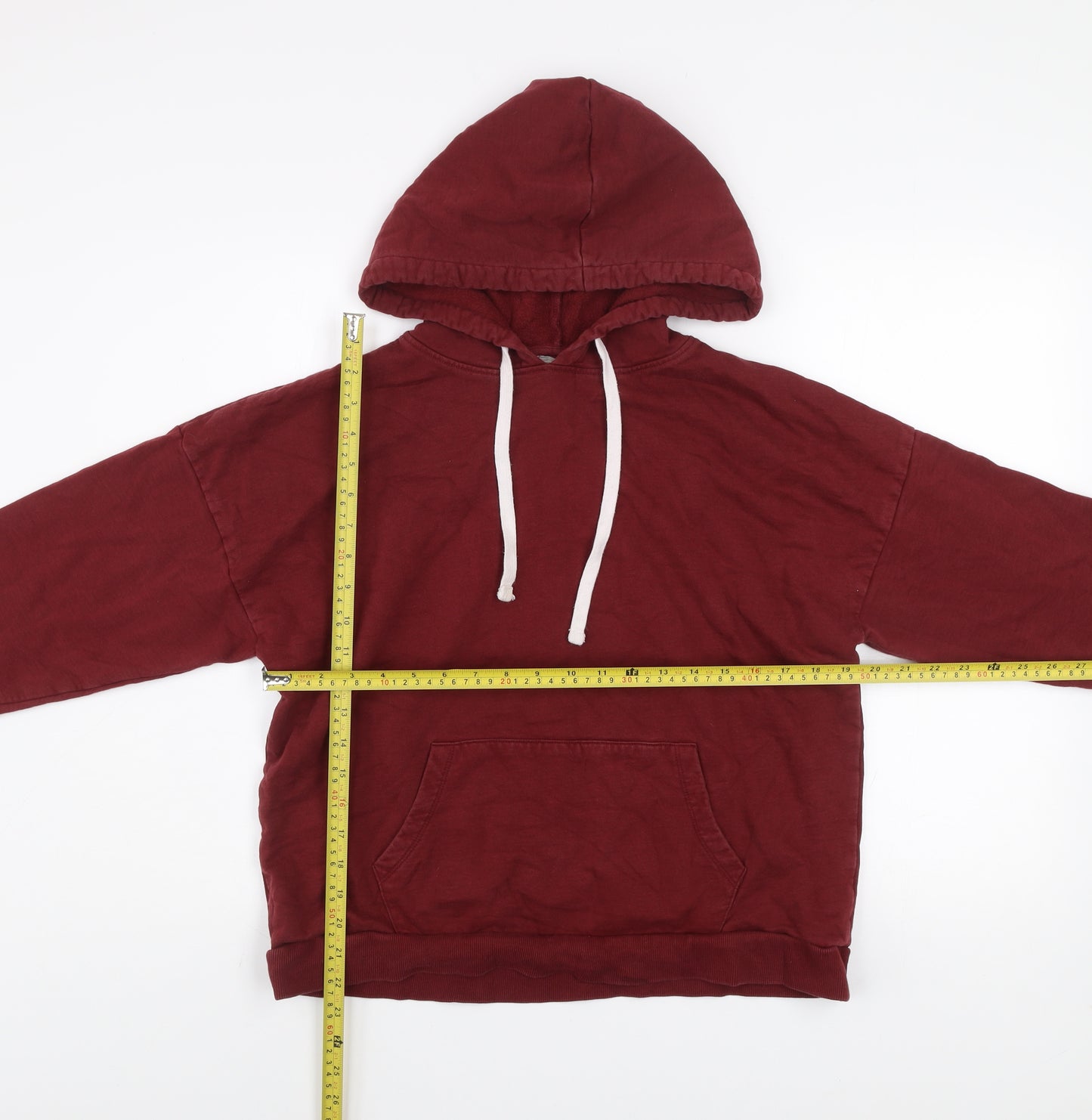ASOS Women Burgundy Pullover Hoodie Size 8 Cotton Casual
