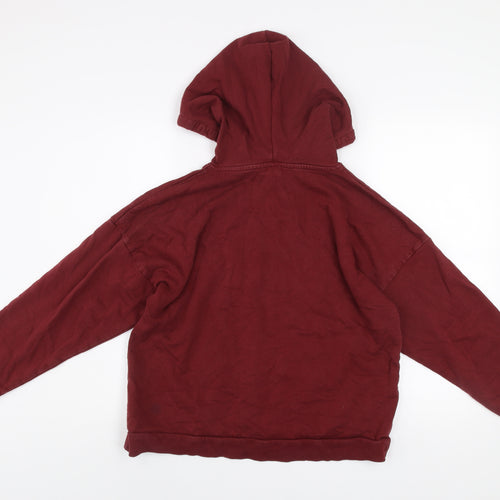 ASOS Women Burgundy Pullover Hoodie Size 8 Cotton Casual
