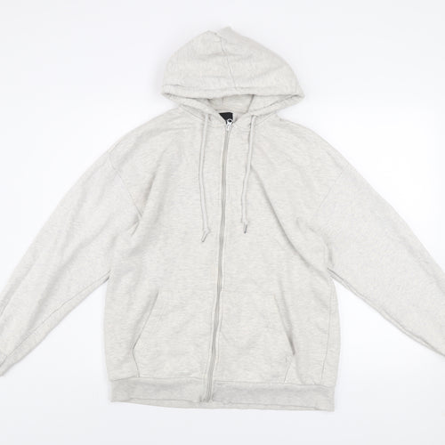 Boohoo Men’s Grey S Basic Full Zip Hoodie Jacket