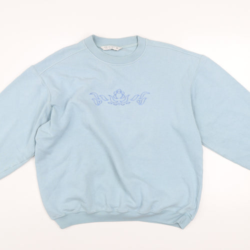 Berkertex Men Blue Embroidered Pullover Sweatshirt Size M