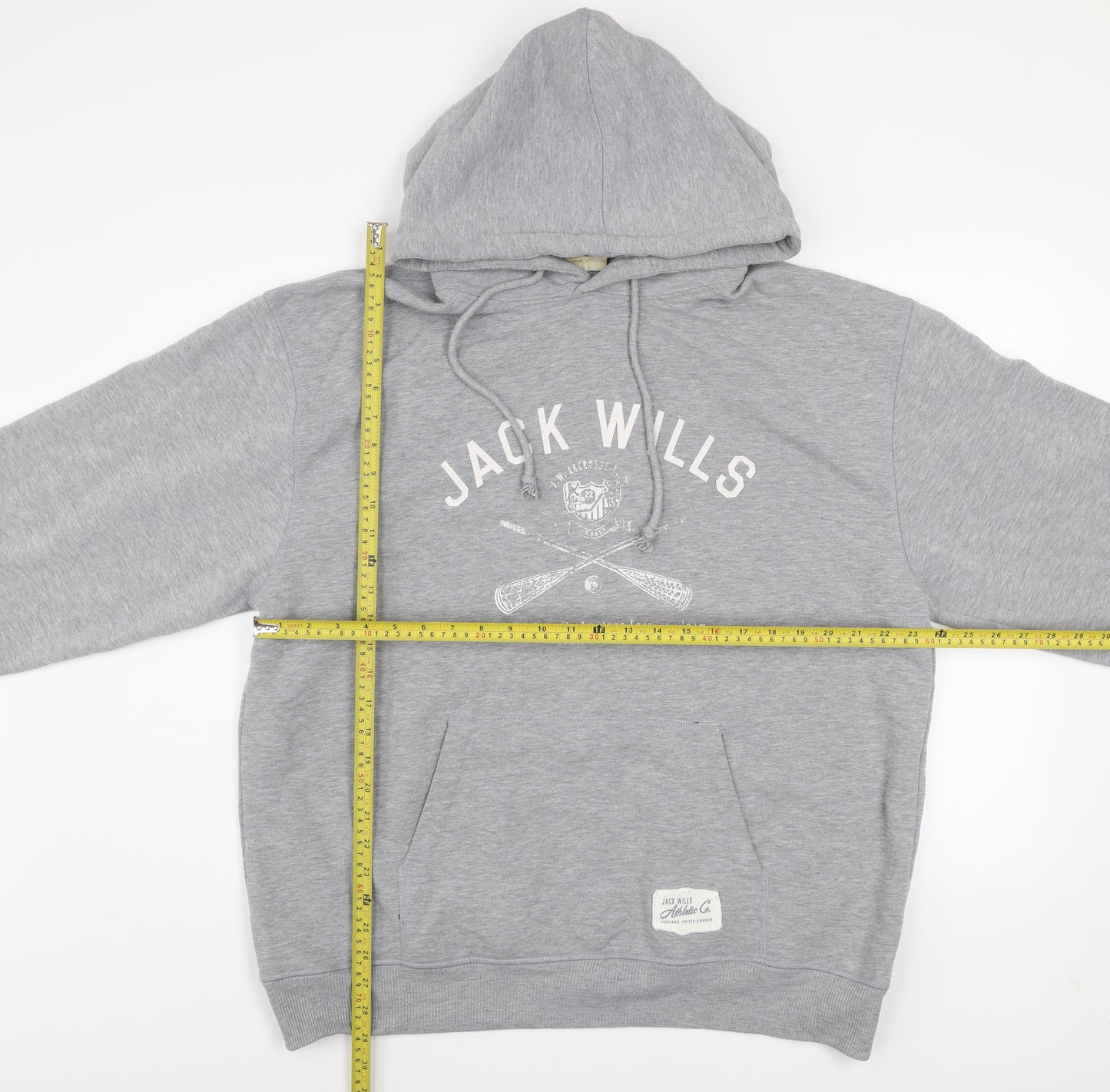 Jack Wills Mens Grey XL Pullover Hoodie Sweatshirt Regular Fit