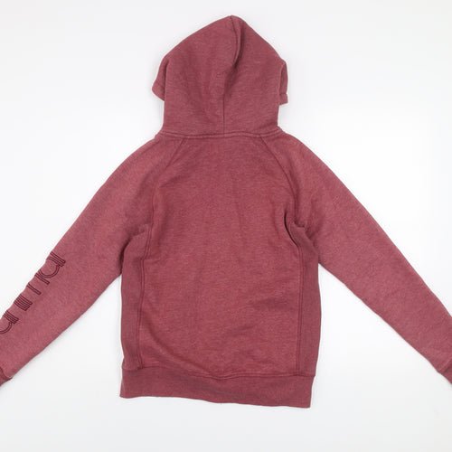 Animal Womens Red Zip Up Hooded Fleece Jacket Size 10