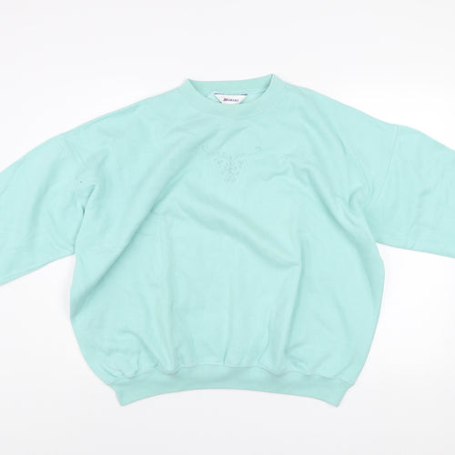 Damart Women’s Mint Green Cotton Blend Pullover Sweatshirt Size 20/22