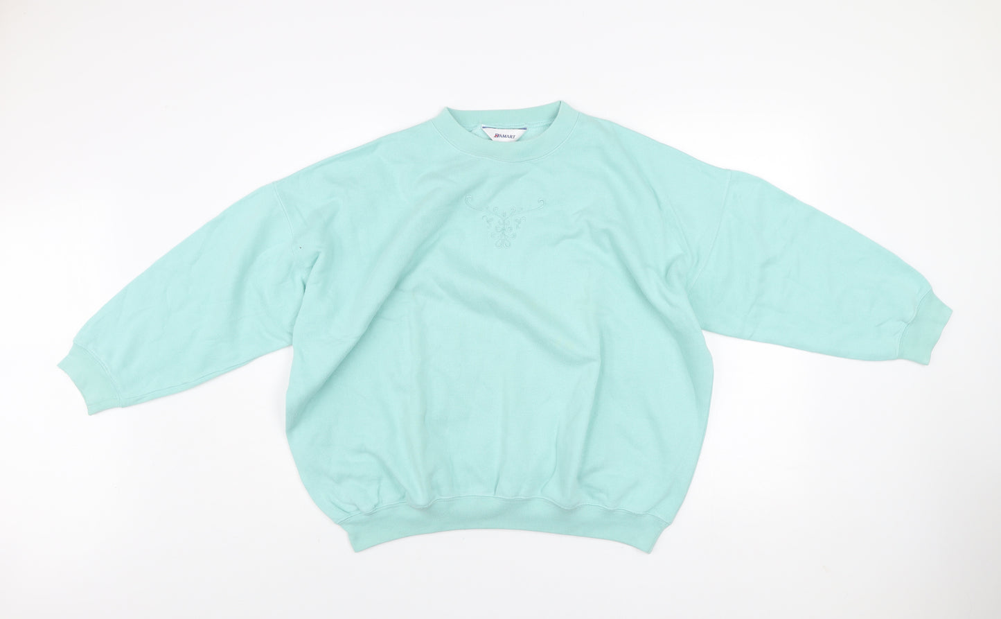 Damart Women’s Mint Green Cotton Blend Pullover Sweatshirt Size 20/22