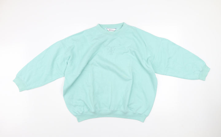 Damart Women’s Mint Green Cotton Blend Pullover Sweatshirt Size 20/22
